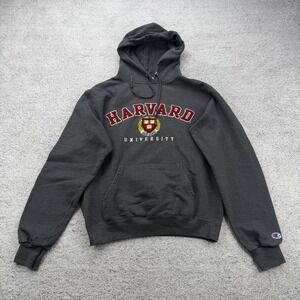 Harvard University Sweatshirt Mens Small Gray Spellout Coat Of Arms Crest Hoodie